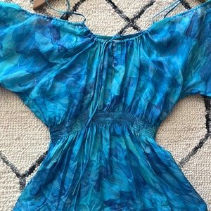 Lisa Blue CallThe Whale Silk Mini Beach CoverUp